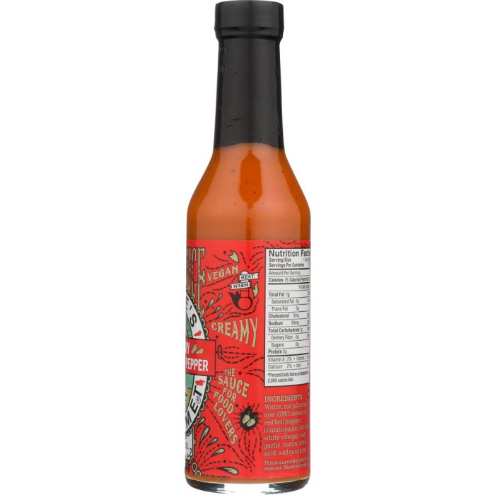 Nutritional Label Photo of Dave's Gourmet Creamy Garlic Red Pepper Hot Sauce
