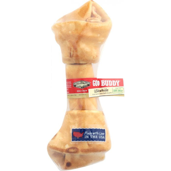 Product photo of Castor & Pollux Rawhide Bone Dog Chew Chicken Flavor 8-9 Inches
