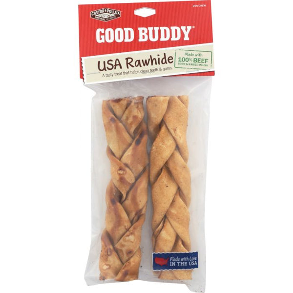 Product photo of Castor & Pollux Good Buddy Braided Dog Chew Sticks Rawhide