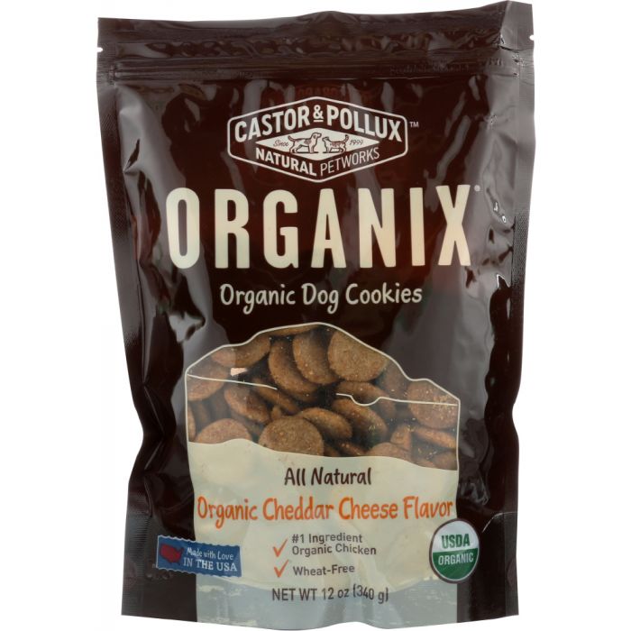 Product photo of Castor & Pollux Organic Dog Cookies Cheddar Cheese Flavor