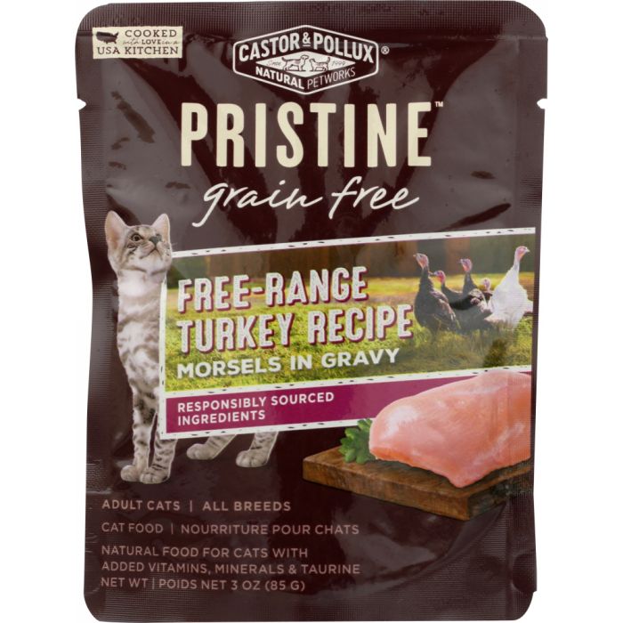 Product photo of Castor & Pollux Cat Food Can Pristine Grain Free Turkey Morsel 