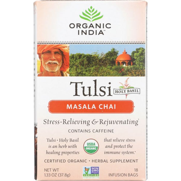 Product photo of Organic India Tulsi Masala Chai Tea, 18 Tea Bags