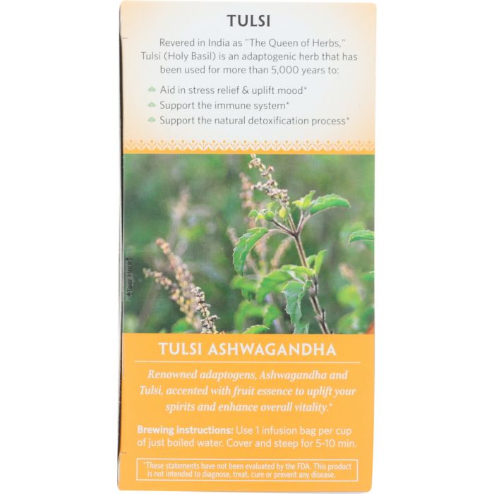 Description label photo of Organic India Tulsi Ashwagandha Tea 
