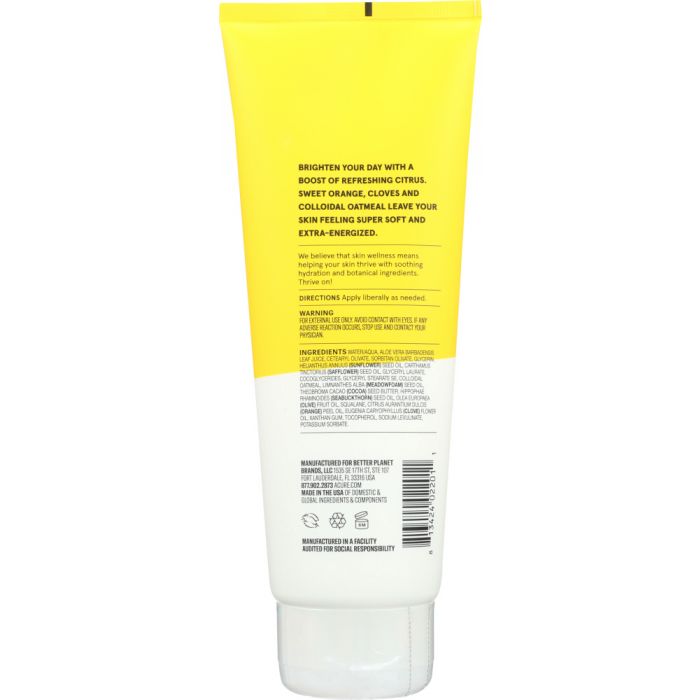 Back Packaging Photo of Acure Brightening Glow Lotion