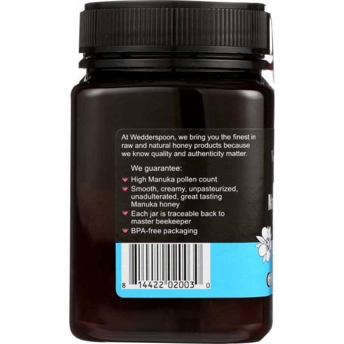 Description label photo of Wedderspoon Raw Honey Manuka K Factor 12