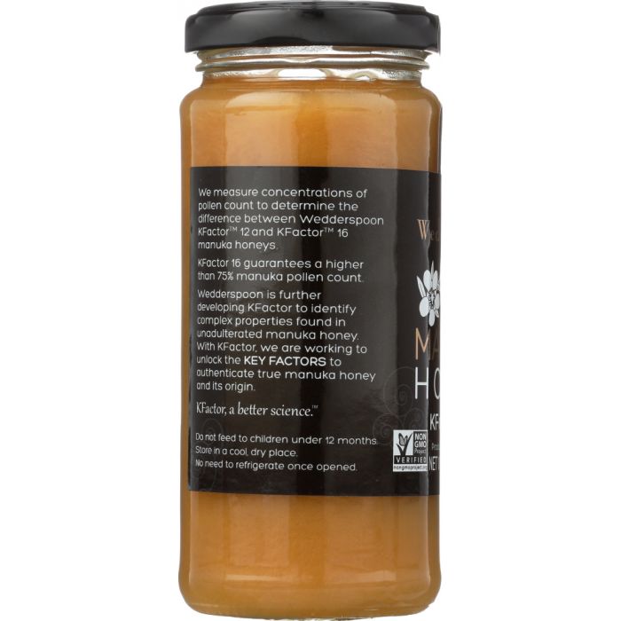 Description label photo of Wedderspoon Raw Honey Manuka 