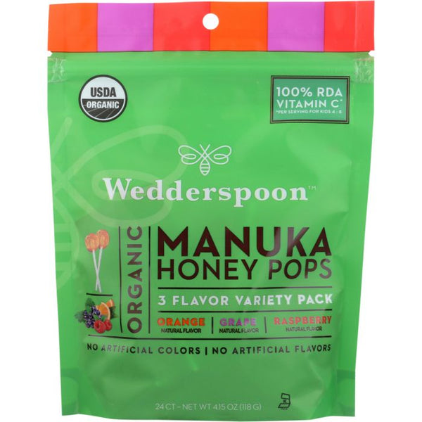Product photo of Wedderspoon Organic Manuka Honey Pops For Kids