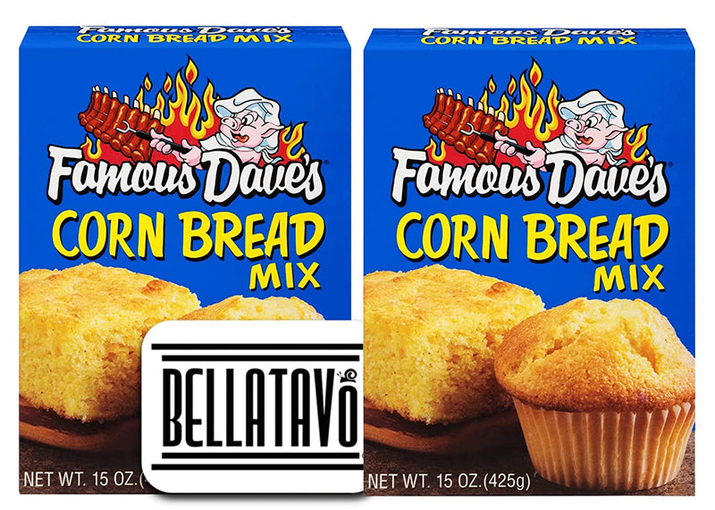 Famous Daves Cornbread Mix (Two-15 Oz) and a BELLATAVO Ref Magnet