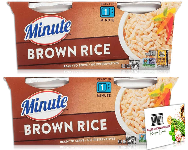 Minute Brown Rice Ready to Serve (Two-8.8oz) & BELLATAVO Recipe Card