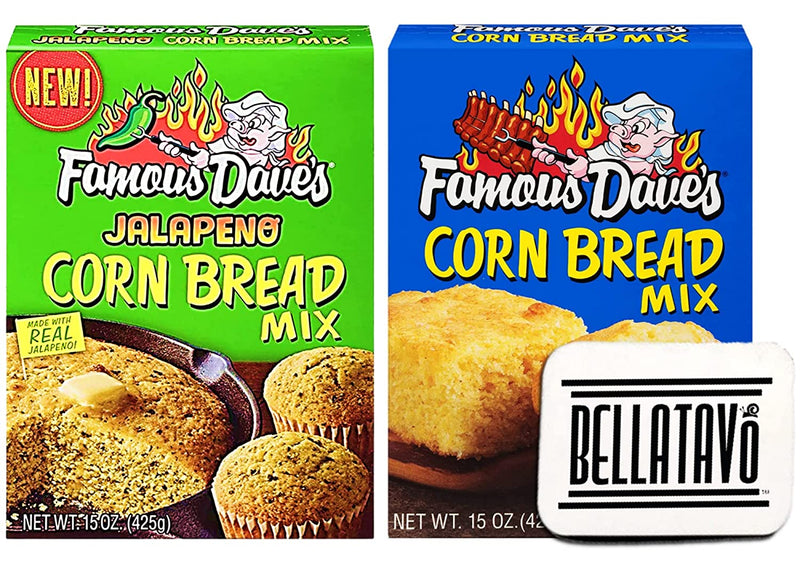 Famous Daves Cornbread Mix (Two-15 Oz) and a BELLATAVO Ref Magnet