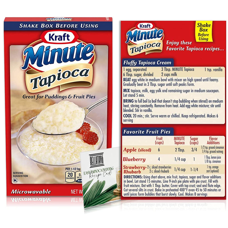 Kraft Minute Tapioca (8oz) and BELLATAVO Recipe Card