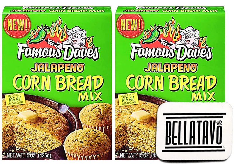 Famous Daves Cornbread Mix (Two-15 Oz) and a BELLATAVO Ref Magnet