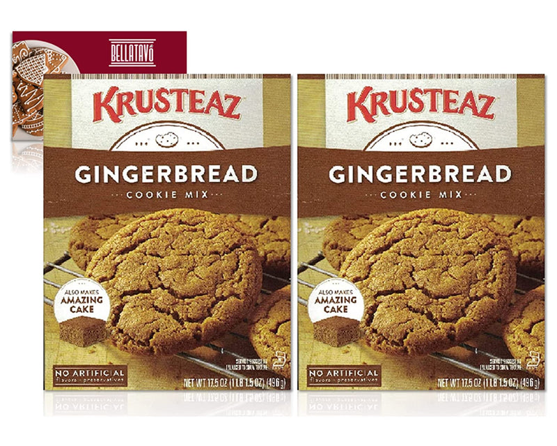 Gingerbread Cookie Mix Bundle. Includes Two-17.5 Oz Boxes of Krusteaz Gingerbread Cookie Mix Plus a BELLATAVO Recipe Card! Also Perfect as Gingerbread Cake Mix! The Perfect Christmas Cookies!