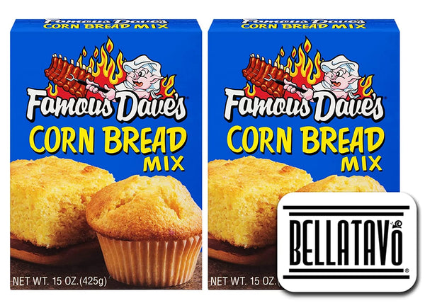 Famous Daves Cornbread Mix (Two-15 Oz) and a BELLATAVO Ref Magnet