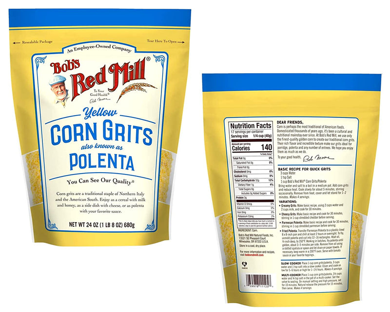 Bob's Red Mill Yellow Corn Grits/Polenta (Two-24 oz) and BELLATAVO Ref Magnet
