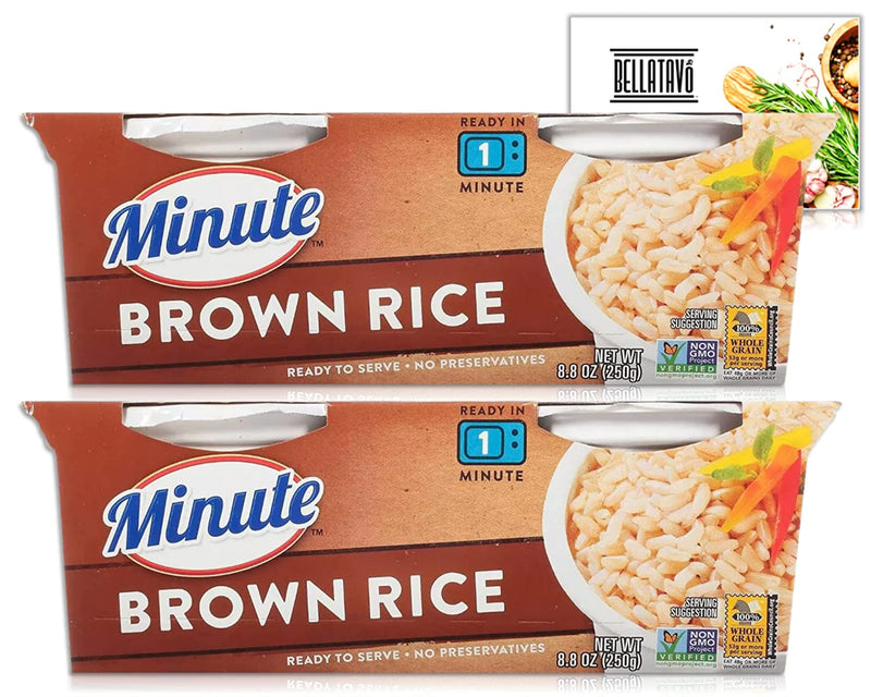 Minute Brown Rice Ready to Serve (Two-8.8oz) & BELLATAVO Recipe Card