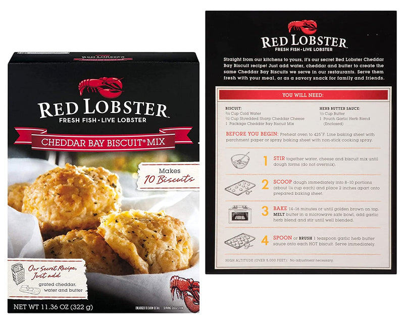 Red Lobster Cheddar Bay Biscuit Mix (Two-11.36oz) and a BELLATAVO Recipe Card