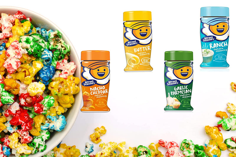 Kernel Seasons Popcorn Seasoning Variety Pack and a BELLATAVO Recipe Card