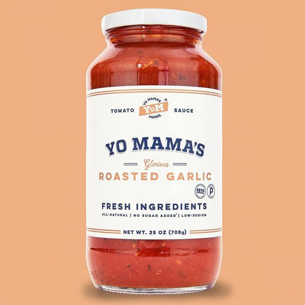A Product Photo of Yo Mama's Roasted Garlic Marinara