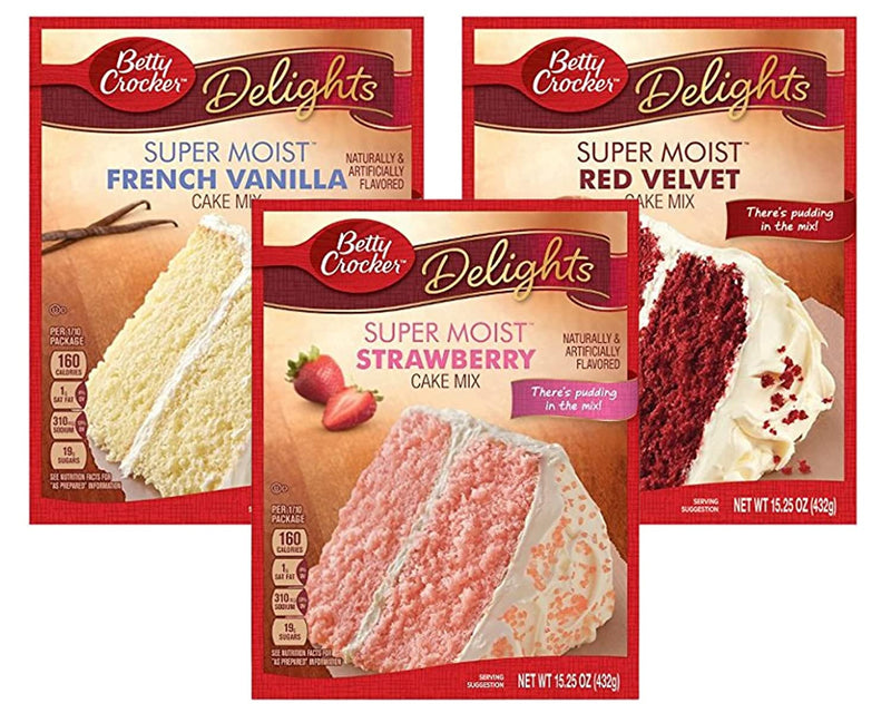 Betty Crocker Super Moist Cake Mix Variety Pack (Three-15.25oz) Plus a BELLATAVO Ref Magnet