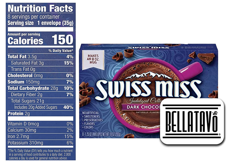 Swiss Miss Hot Cocoa Mix (Two Boxes) and a BELLATAVO Recipe Card