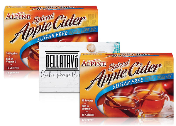 Alpine Spiced Apple Cider Sugar Free Drink Mix (Two-1.4 Oz) And a BELLATAVO Recipe Card
