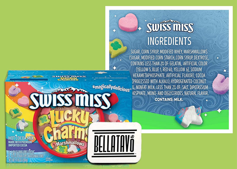 Swiss Miss Lucky Charms Hot Cocoa Mix (Two-9.18oz) & BELLATAVO Ref Magnet