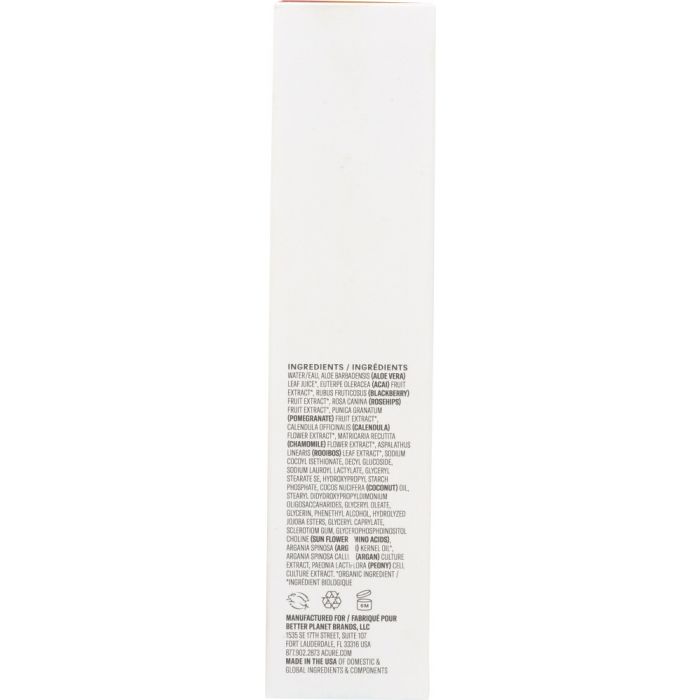 Side Label Photo of Acure Seriously Soothing Facial Cleansing Cream