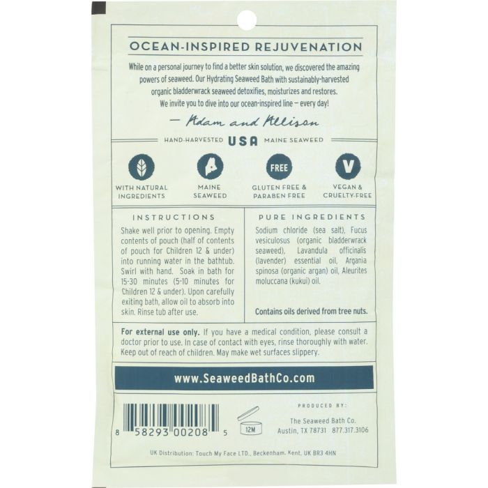 Back Packaging Photo of The Seaweed Bath Co. Hydrating Seaweed Bath
