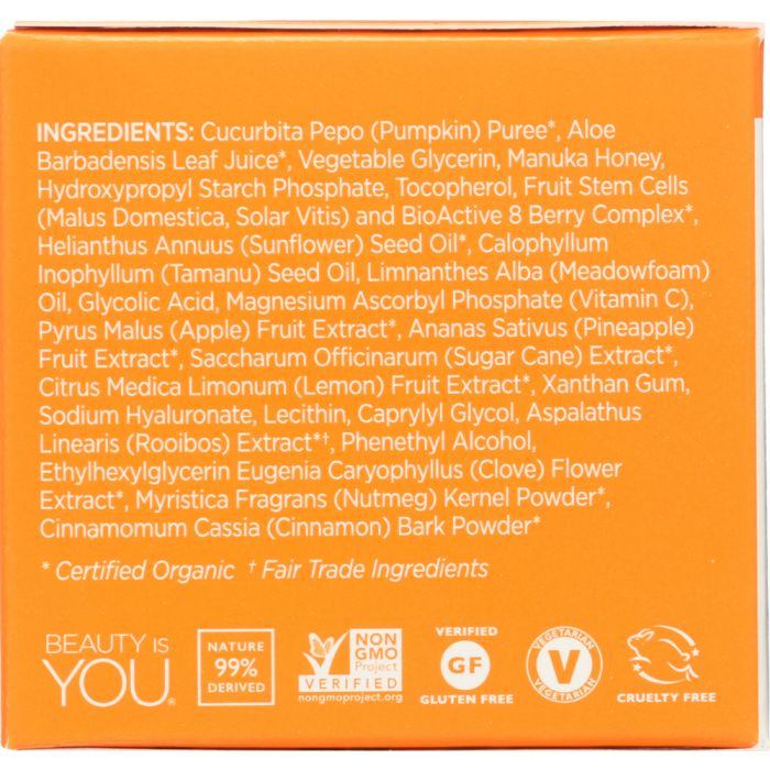 Ingredients label photo of Andalou Naturals Glycolic Mask Pumpkin Honey Brightening