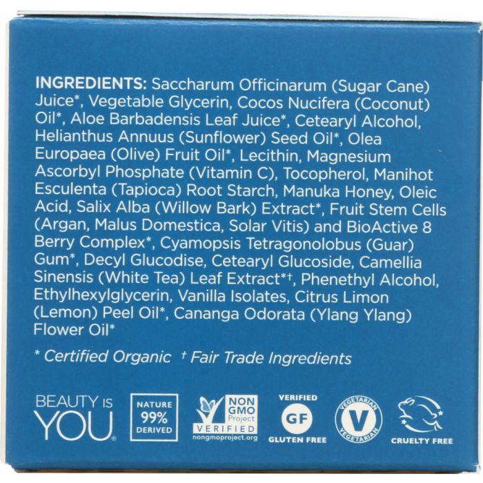 Ingredients label photo of Andalou Naturals Clarifying Facial Scrub Lemon Sugar
