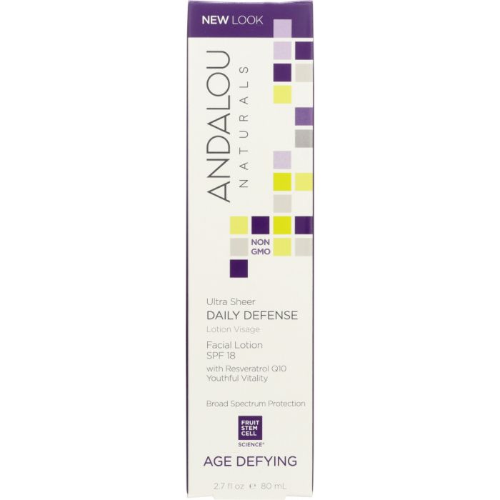 Product photo of Andalou Naturals Ultra Sheer Daily Defense Facial Lotion with SPF 18 Age Defying