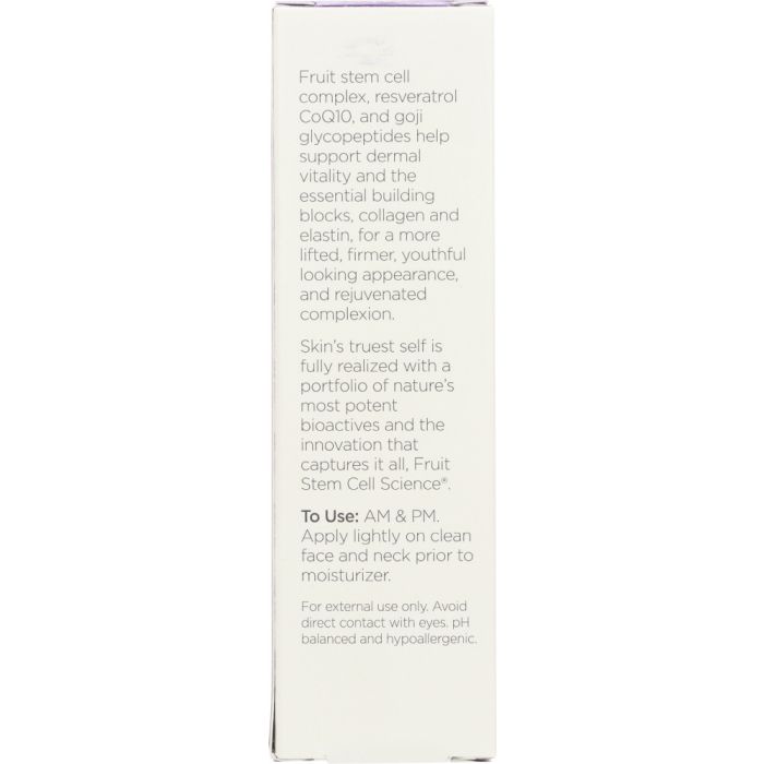 Description Label photo of Andalou Naturals Fruit Stem Cell Revitalize Serum