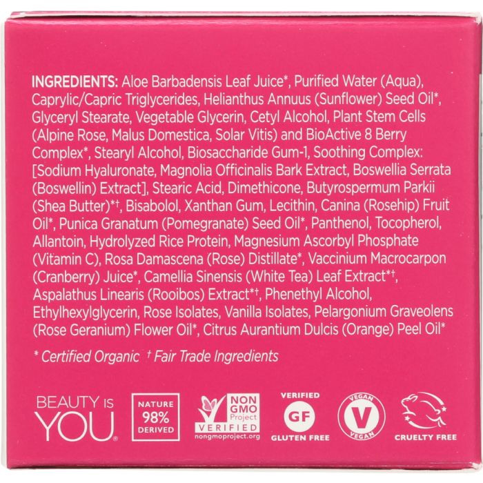 Ingredients label photo of Andalou Naturals 1000 Roses Heavenly Night Cream Sensitive