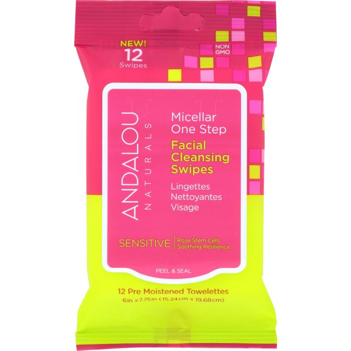 Product photo of Andalou Naturals Micellar One Step Facial Cleansing Swipes Sensitive