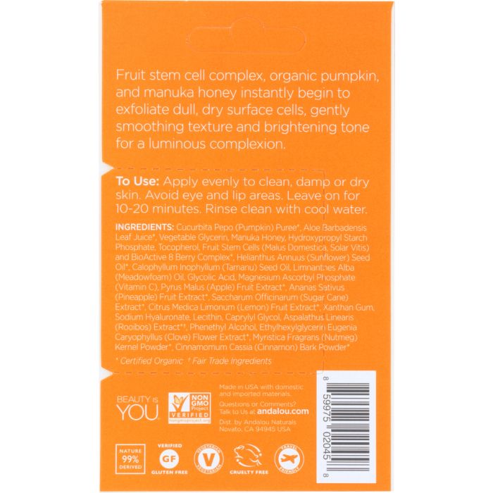 Instant Brightening Face Mask Pumpkin and Honey (0.28 oz)