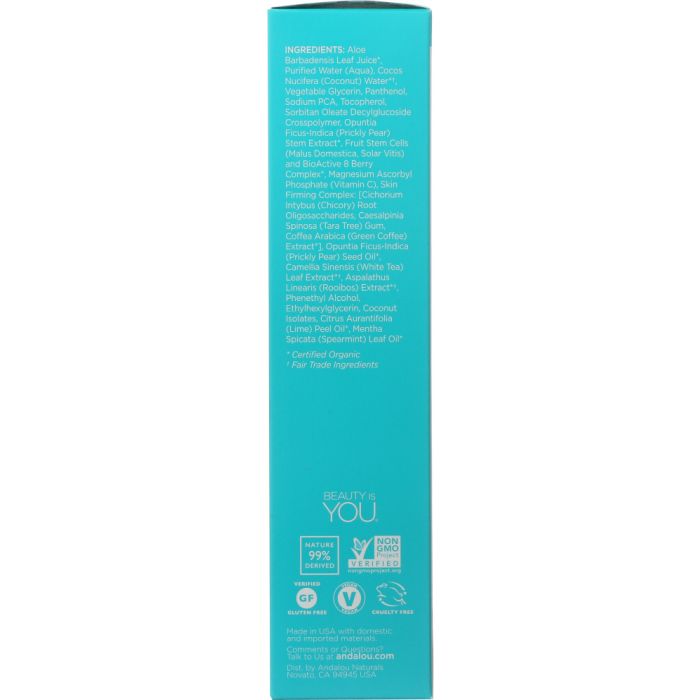 Ingredients label photo of Andalou Naturals Coconut Water Firming Toner
