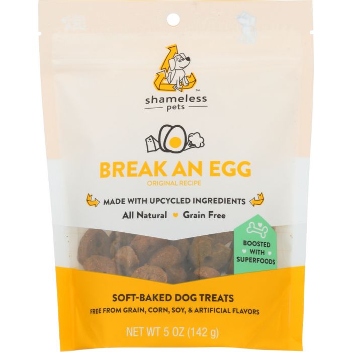 A Product Photo of Shameless Pets Break an Egg Dog Treats
