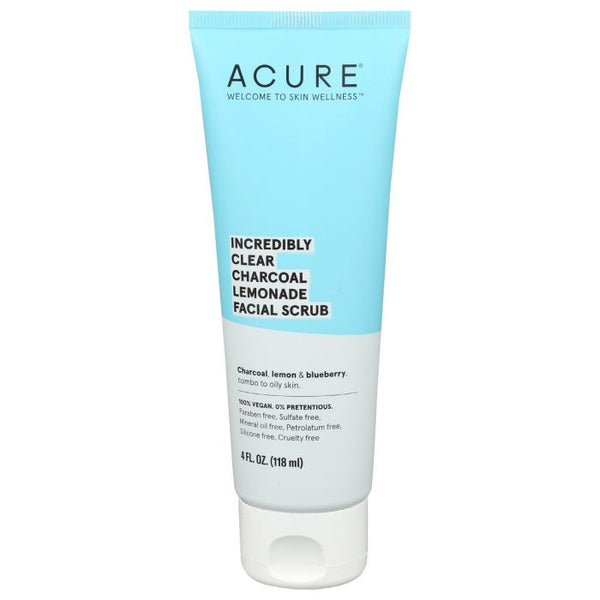 A Product Photo of Acure Incredibly Clear Charcoal Lemonade Facial Scrub