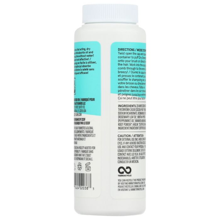 Back Packaging Photo of Acure Dry Shampoo