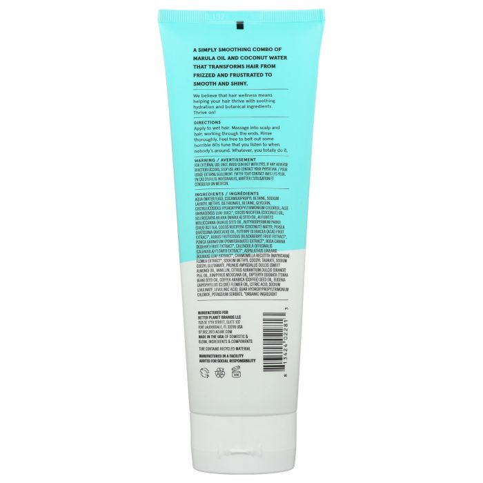 Back Packaging Photo of Acure Simply Smoothing Shampoo