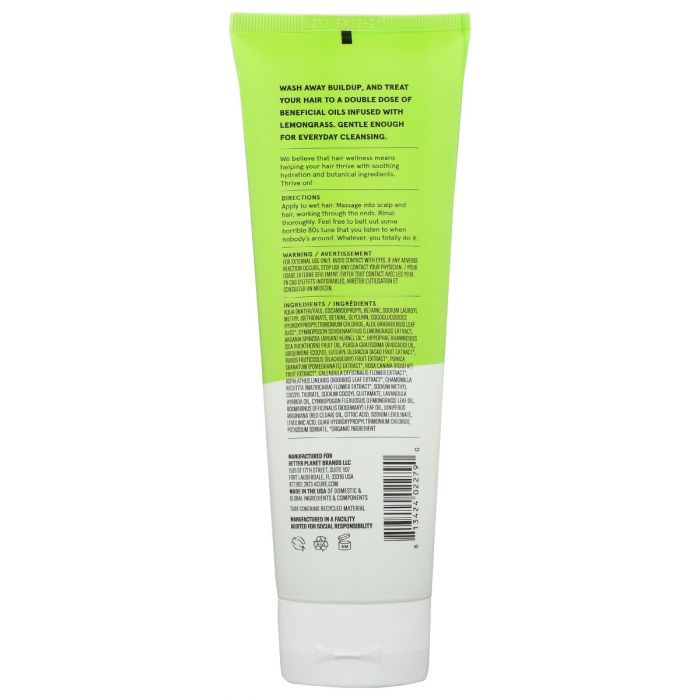 Back Packaging Photo of Acure Curiously Clarifying Shampoo