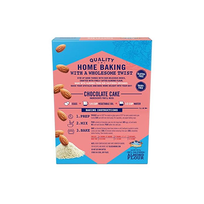 A Photo of the Back of the Box of Blue Diamond Chocolate Cake Mix