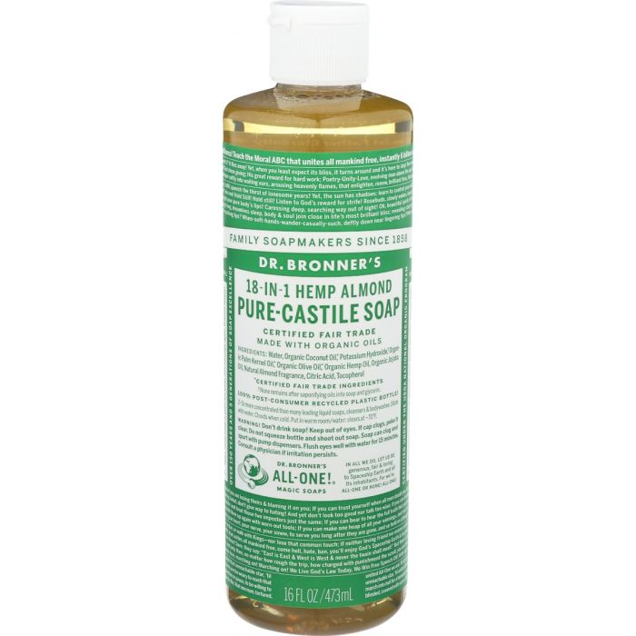 Product photo of Dr. Bronner Peppermint Almond Pure Castile Liquid Soap