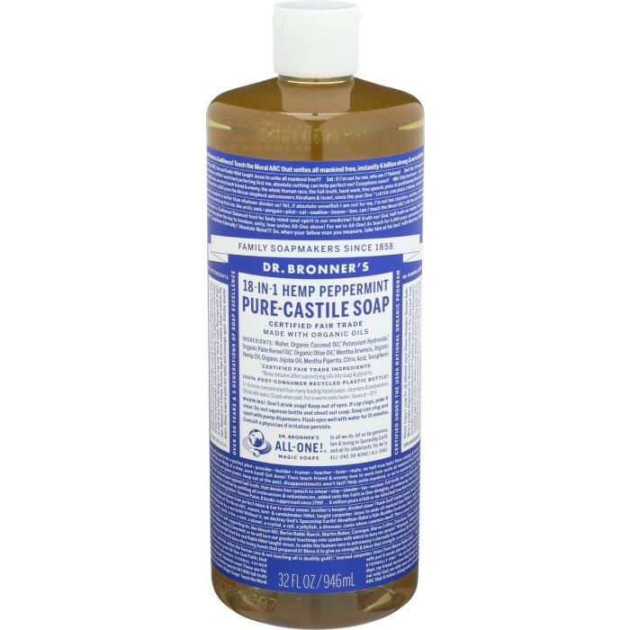 Product photo of Dr. Bronner Peppermint Pure Castile Liquid Soap