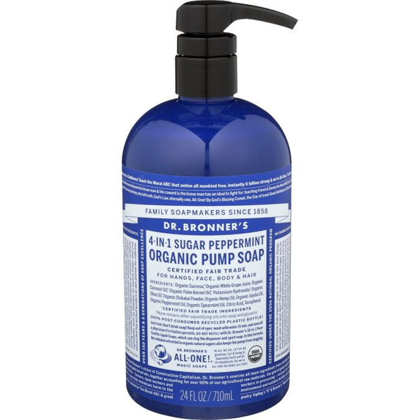 Product photo of Dr. Bronner 4 In 1 Peppermint Organic Sugar Soap