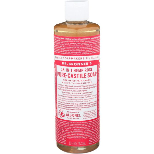 Product photo of Dr. Bronner Rose Pure Castile Liquid Soap