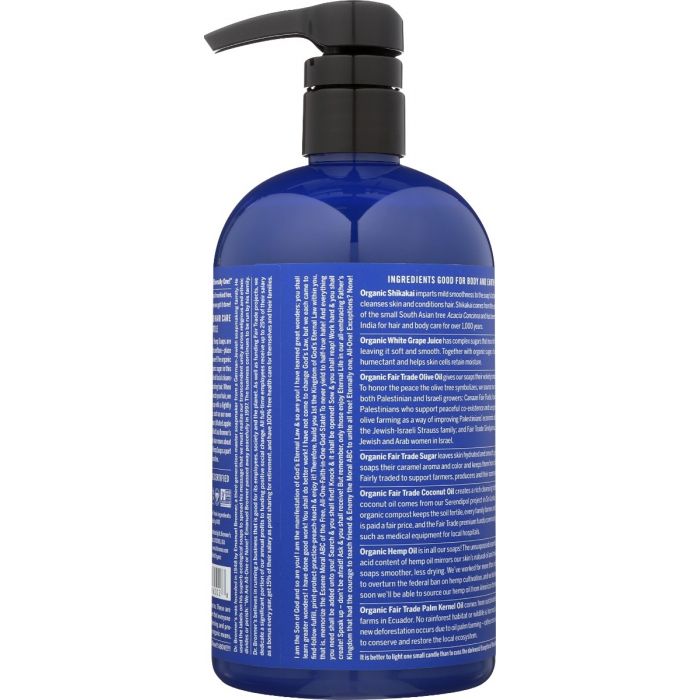 Back photo of Dr. Bronner 4 In 1 Peppermint Organic Sugar Soap