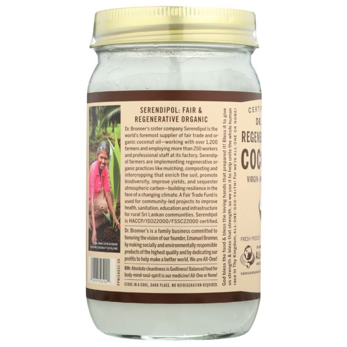 Manufacuters label photo of Regenerative Organic Coconut Oil White Kernel