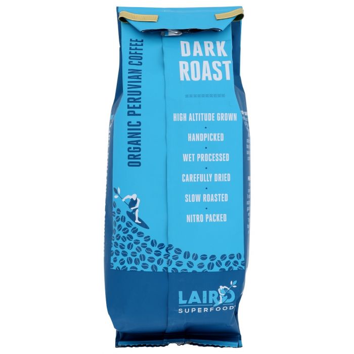 Back Packaging Photo of Laird Dark Roast Organic Peruvian Coffee